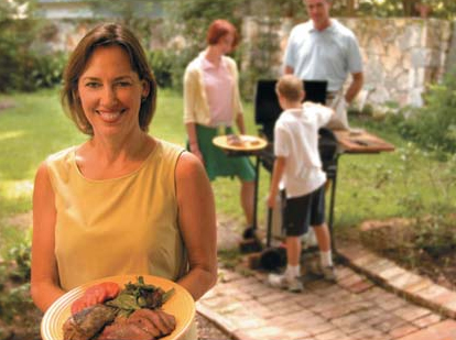 Family cooking wild game
