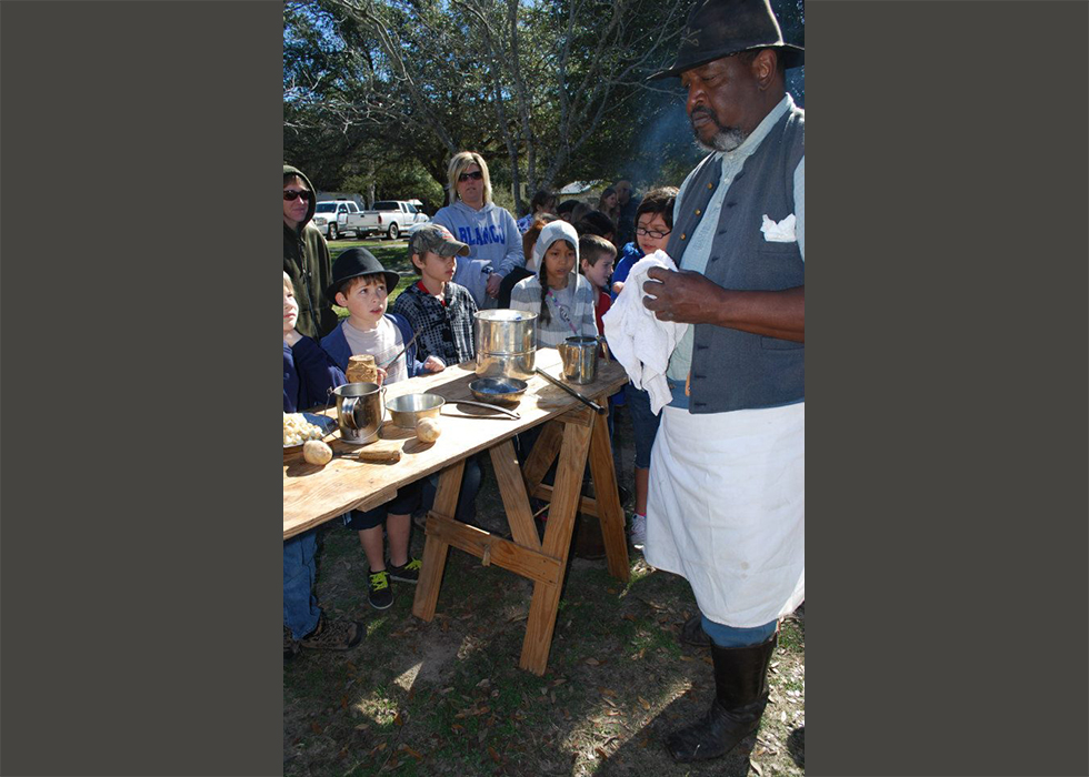 Chief cooking for guest.